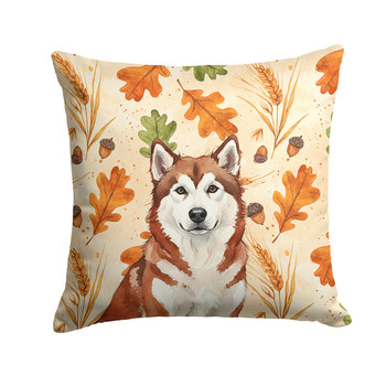 Red and White Alaskan Malamute Heirloom Fall Throw Pillow 18" x 18" product image at NuMercy