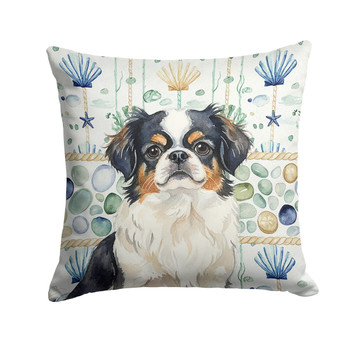 Tricolor Japanese Chin Coastal Sea Glass Throw Pillow 18" x 18" product image at NuMercy