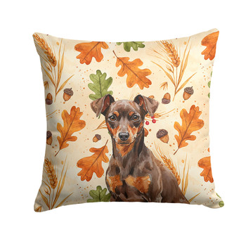 Chocolate and Rust Miniature Pinscher Min Pin Heirloom Fall Throw Pillow 18" x 18" product image at NuMercy