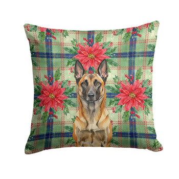 Belgian Malinois Christmas Poinsettias Throw Pillow 18" x 18" product image at NuMercy