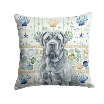 Blue Neapolitan Mastiff Coastal Sea Glass Throw Pillow 18" x 18" product image at NuMercy