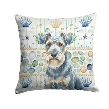 Blue Lakeland Terrier Coastal Sea Glass Throw Pillow 18" x 18" product image at NuMercy
