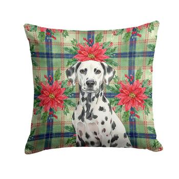 Dalmatian Christmas Poinsettias Throw Pillow 18" x 18" product image at NuMercy