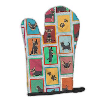 Lots of Black and Tan Chihuahua Oven Mitt product image at NuMercy