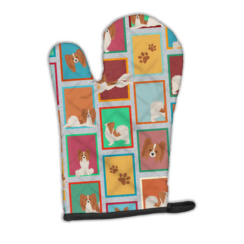 Lots of Red and White Papillon Oven Mitt product image at NuMercy