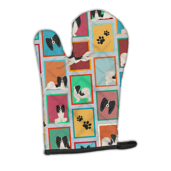 Lots of Black and White Papillon Oven Mitt product image at NuMercy