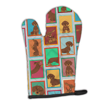 Lots of Chocolate and Tan Dachshund Oven Mitt product image at NuMercy