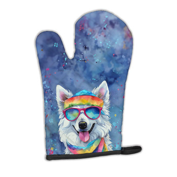 American Eskimo Hippie Dawg Oven Mitt product image at NuMercy