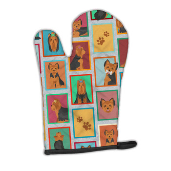 Lots of Black and Tan Yorkie Oven Mitt product image at NuMercy