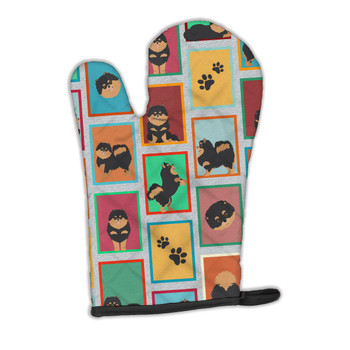 Lots of Black and Tan Pomeranian Oven Mitt product image at NuMercy