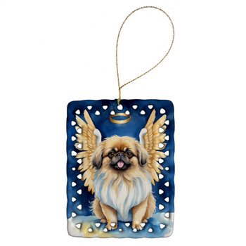 Pekingese My Angel Porcelain Christmas Ornament product image at NuMercy