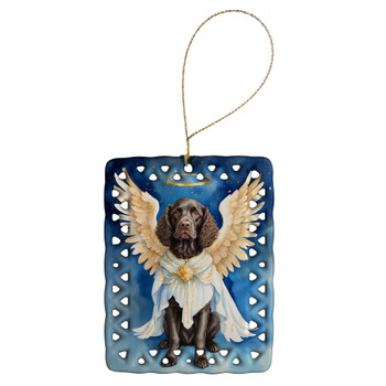 American Water Spaniel My Angel Porcelain Christmas Ornament product image at NuMercy