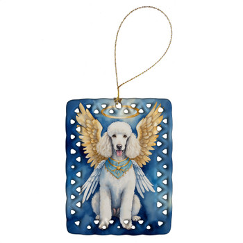 White Poodle My Angel Porcelain Christmas Ornament DAC7059 product image at NuMercy
