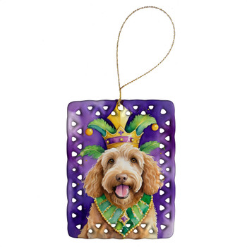 Labradoodle King of Mardi Gras Porcelain Christmas Ornament DAC4827 product image at NuMercy
