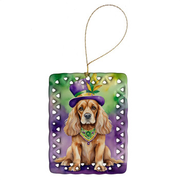 Cocker Spaniel King of Mardi Gras Porcelain Christmas Ornament DAC4772 product image at NuMercy