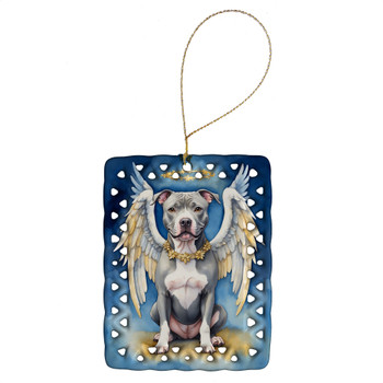 Pit Bull Terrier My Angel Porcelain Christmas Ornament DAC7051 product image at NuMercy