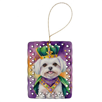 Maltese King of Mardi Gras Porcelain Christmas Ornament product image at NuMercy