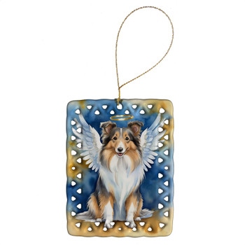 Sheltie My Angel Porcelain Christmas Ornament product image at NuMercy