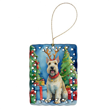 Scottish Terrier Christmas Reindeer Porcelain Ornament DAC7863 product image at NuMercy