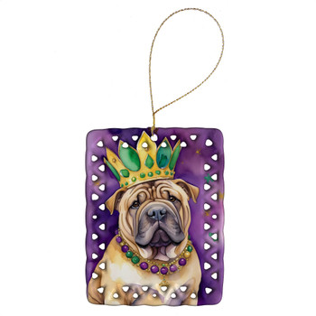 Shar Pei King of Mardi Gras Porcelain Christmas Ornament DAC4883 product image at NuMercy