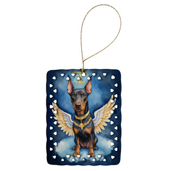 Doberman Pinscher My Angel Porcelain Christmas Ornament product image at NuMercy