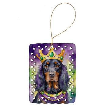 Gordon Setter King of Mardi Gras Porcelain Christmas Ornament DAC4804 product image at NuMercy