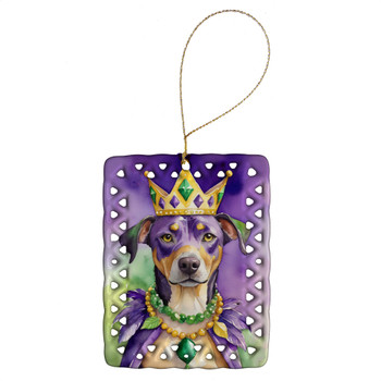 Catahoula King of Mardi Gras Porcelain Christmas Ornament product image at NuMercy