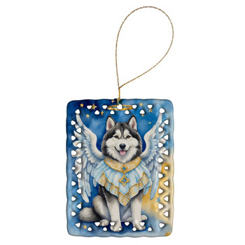 Alaskan Malamute My Angel Porcelain Christmas Ornament product image at NuMercy