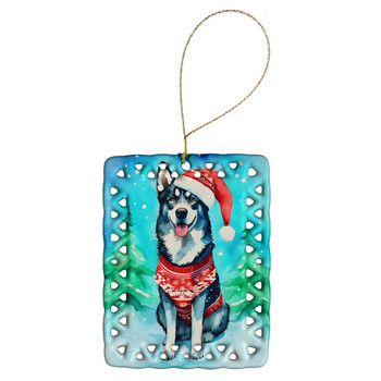 Siberian Husky Christmas Porcelain Ornament DAC3656 product image at NuMercy