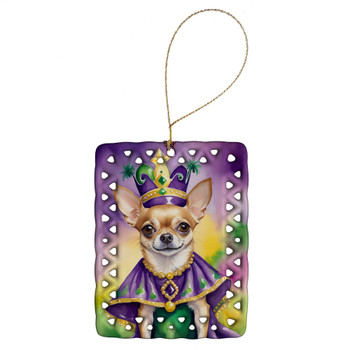 Chihuahua King of Mardi Gras Porcelain Christmas Ornament product image at NuMercy