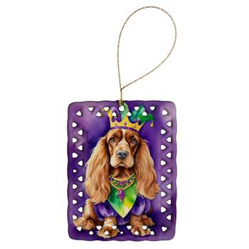 English Cocker Spaniel King of Mardi Gras Porcelain Christmas Ornament product image at NuMercy