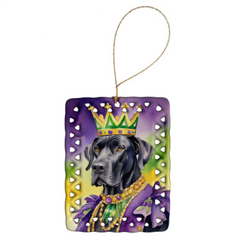 Great Dane King of Mardi Gras Porcelain Christmas Ornament DAC4805 product image at NuMercy
