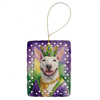 Bull Terrier King of Mardi Gras Porcelain Christmas Ornament product image at NuMercy