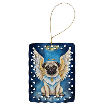 Pug My Angel Porcelain Christmas Ornament product image at NuMercy