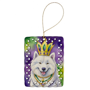 Samoyed King of Mardi Gras Porcelain Christmas Ornament DAC4877 product image at NuMercy