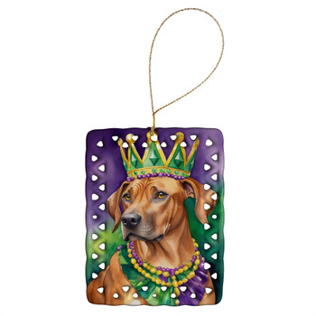 Rhodesian Ridgeback King of Mardi Gras Porcelain Christmas Ornament DAC4870 product image at NuMercy