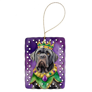 Neapolitan Mastiff King of Mardi Gras Porcelain Christmas Ornament DAC4838 product image at NuMercy
