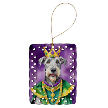 Irish Wolfhound King of Mardi Gras Porcelain Christmas Ornament product image at NuMercy