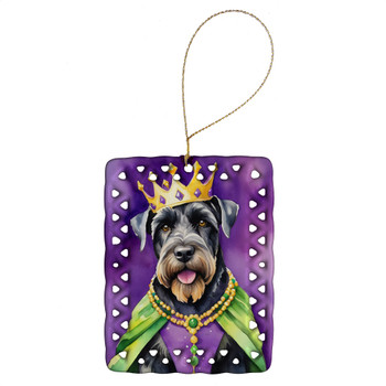Giant Schnauzer King of Mardi Gras Porcelain Christmas Ornament product image at NuMercy
