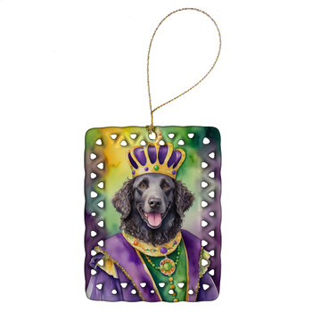 Curly-Coated Retriever King of Mardi Gras Porcelain Christmas Ornament product image at NuMercy
