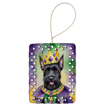 Scottish Terrier King of Mardi Gras Porcelain Christmas Ornament DAC4881 product image at NuMercy