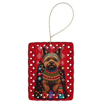Cairn Terrier Holiday Christmas Porcelain Ornament product image at NuMercy
