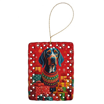 American English Coonhound Holiday Christmas Porcelain Ornament product image at NuMercy