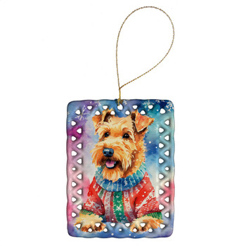 Airedale Terrier Christmas Porcelain Ornament DAC3324 product image at NuMercy