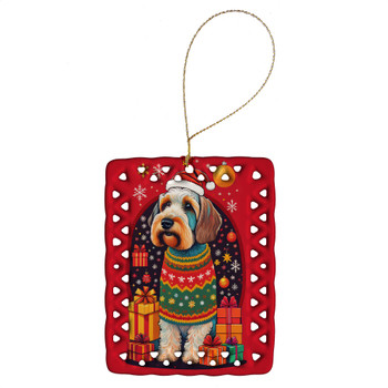Sealyham Terrier Holiday Christmas Porcelain Ornament product image at NuMercy