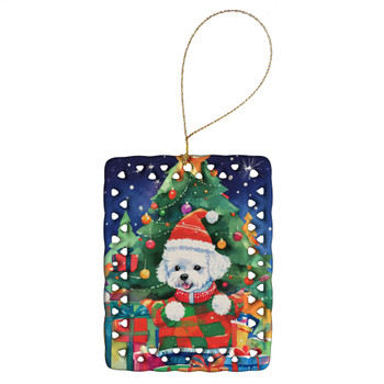 Bichon Frise Christmas Porcelain Ornament DAC3366 product image at NuMercy