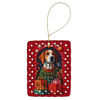 American Foxhound Dog Holiday Christmas Porcelain Ornament product image at NuMercy