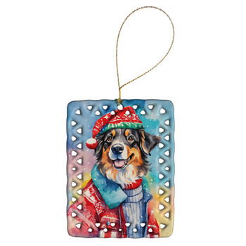 Australian Shepherd Christmas Porcelain Ornament DAC3340 product image at NuMercy