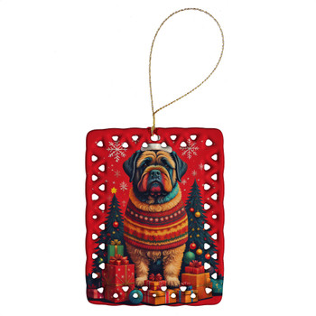 Bouvier des Flandres Holiday Christmas Porcelain Ornament product image at NuMercy