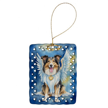 Collie My Angel Porcelain Christmas Ornament product image at NuMercy